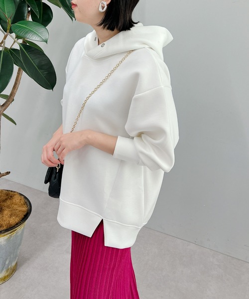 un dix cors(アンディコール)の「きれいめに着られる ライトダンボールパーカー(パーカー・レディース・アイボリー/ブラック/チャコールグレー・FREE)」の10枚目の写真