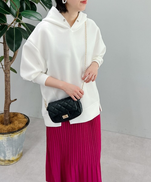 un dix cors(アンディコール)の「きれいめに着られる ライトダンボールパーカー(パーカー・レディース・アイボリー/ブラック/チャコールグレー・FREE)」の8枚目の写真