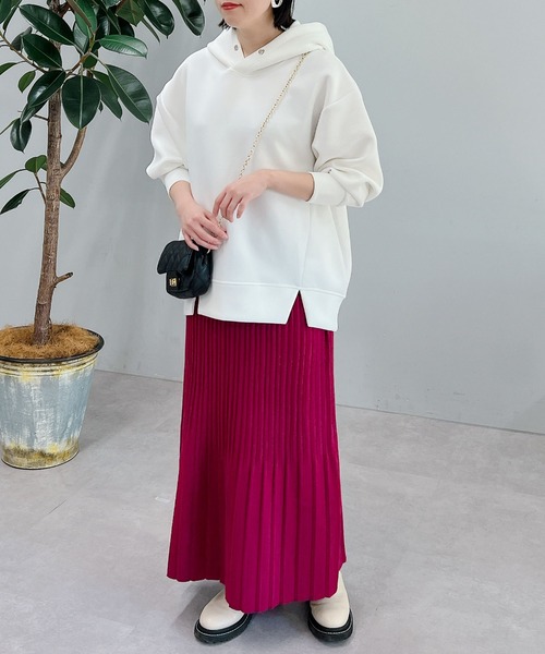 un dix cors(アンディコール)の「きれいめに着られる ライトダンボールパーカー(パーカー・レディース・アイボリー/ブラック/チャコールグレー・FREE)」の6枚目の写真