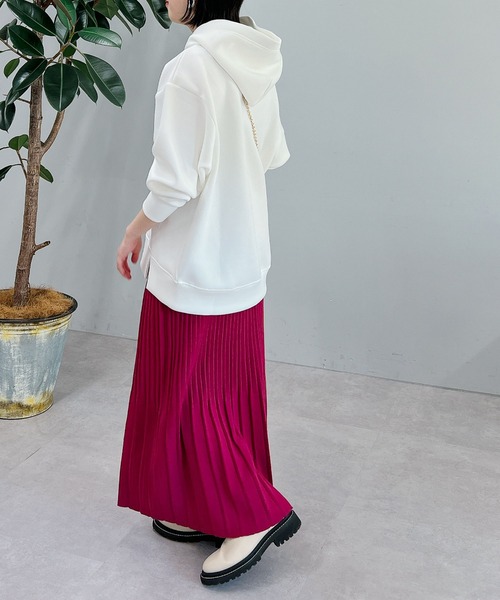 un dix cors(アンディコール)の「きれいめに着られる ライトダンボールパーカー(パーカー・レディース・アイボリー/ブラック/チャコールグレー・FREE)」の4枚目の写真