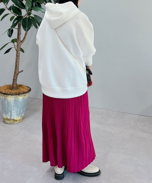 un dix cors(アンディコール)の「きれいめに着られる ライトダンボールパーカー(パーカー・レディース・アイボリー/ブラック/チャコールグレー・FREE)」の12枚目の写真