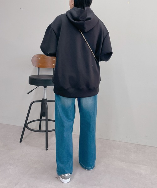 un dix cors(アンディコール)の「きれいめに着られる ライトダンボールパーカー(パーカー・レディース・アイボリー/ブラック/チャコールグレー・FREE)」の18枚目の写真