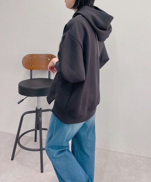 un dix cors(アンディコール)の「きれいめに着られる ライトダンボールパーカー(パーカー・レディース・アイボリー/ブラック/チャコールグレー・FREE)」の14枚目の写真