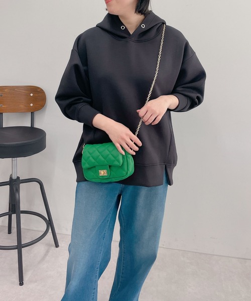 un dix cors(アンディコール)の「きれいめに着られる ライトダンボールパーカー(パーカー・レディース・アイボリー/ブラック/チャコールグレー・FREE)」の13枚目の写真