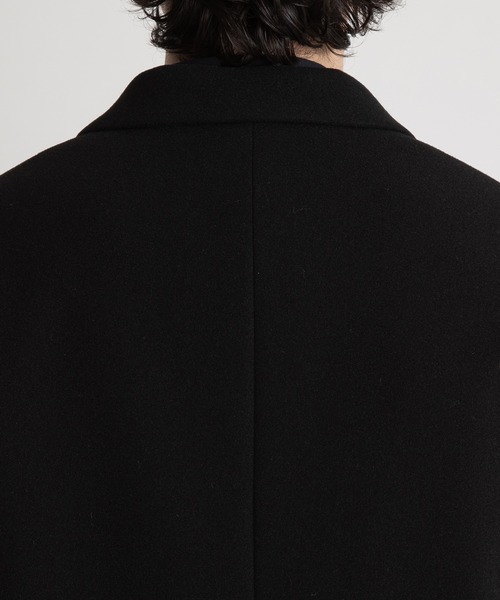 UNITED TOKYO（ユナイテッドトウキョウ）の「メルトンジャージ ミドルチェスターコート（チェスターコート・メンズ・ブラック/グレイッシュベージュ・1/2/3）」の6枚目の写真