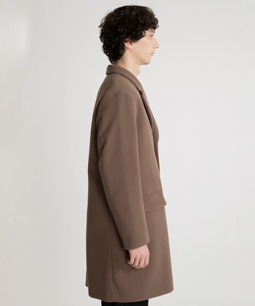 UNITED TOKYO（ユナイテッドトウキョウ）の「メルトンジャージ ミドルチェスターコート（チェスターコート・メンズ・ブラック/グレイッシュベージュ・1/2/3）」の12枚目の写真