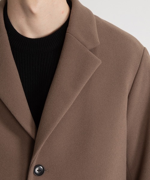 UNITED TOKYO（ユナイテッドトウキョウ）の「メルトンジャージ ミドルチェスターコート（チェスターコート・メンズ・ブラック/グレイッシュベージュ・1/2/3）」の16枚目の写真