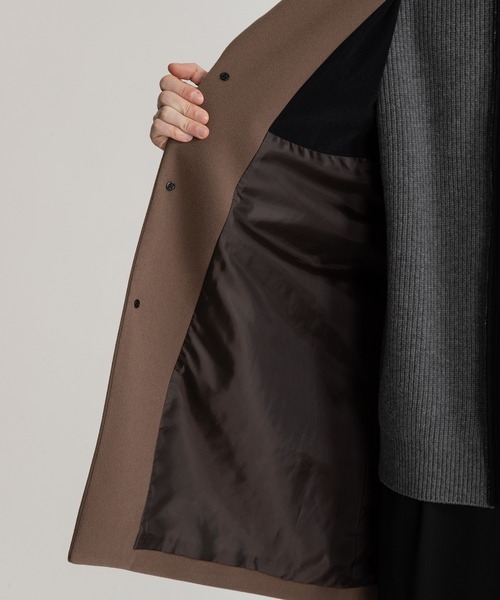 UNITED TOKYO（ユナイテッドトウキョウ）の「メルトンジャージ ミドルチェスターコート（チェスターコート・メンズ・ブラック/グレイッシュベージュ・1/2/3）」の13枚目の写真