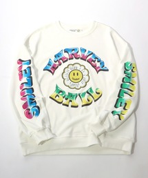 SMILEY FACE（スマイリーフェイス）の「SMILEY FACE（スマイリーフェイス）フラワースマイルモチーフ 袖プリント スウェットトップス メンズ レディース/トレーナープルオーバー（スウェット・メンズ）」