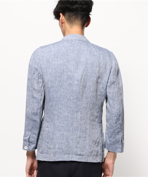 SHIPS JET BLUE（シップスジェットブルー）の「SHIPS JET BLUE(シップス ジェットブルー): リネン 7スリーブ シャツジャケット （シャツ/ブラウス・メンズ・ブルー/ネイビー/オリーブ・SMALL/LARGE/MEDIUM）」の6枚目の写真