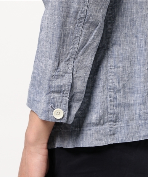SHIPS JET BLUE（シップスジェットブルー）の「SHIPS JET BLUE(シップス ジェットブルー): リネン 7スリーブ シャツジャケット （シャツ/ブラウス・メンズ・ブルー/ネイビー/オリーブ・SMALL/LARGE/MEDIUM）」の12枚目の写真