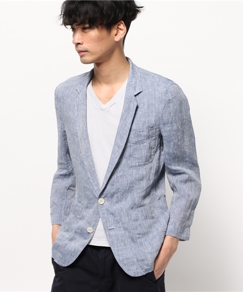 SHIPS JET BLUE（シップスジェットブルー）の「SHIPS JET BLUE(シップス ジェットブルー): リネン 7スリーブ シャツジャケット （シャツ/ブラウス・メンズ・ブルー/ネイビー/オリーブ・SMALL/LARGE/MEDIUM）」の21枚目の写真