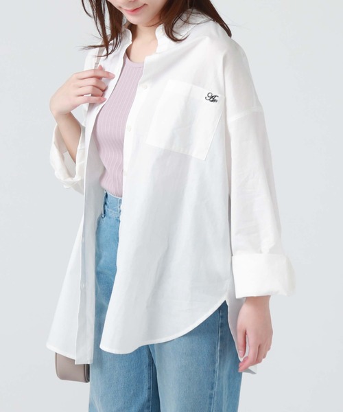 archives（アルシーヴ）の「コットンルーズシャツ（シャツ/ブラウス・レディース・ブルー/オフホワイト/ピンク/グリーン・MEDIUM）」の2枚目の写真