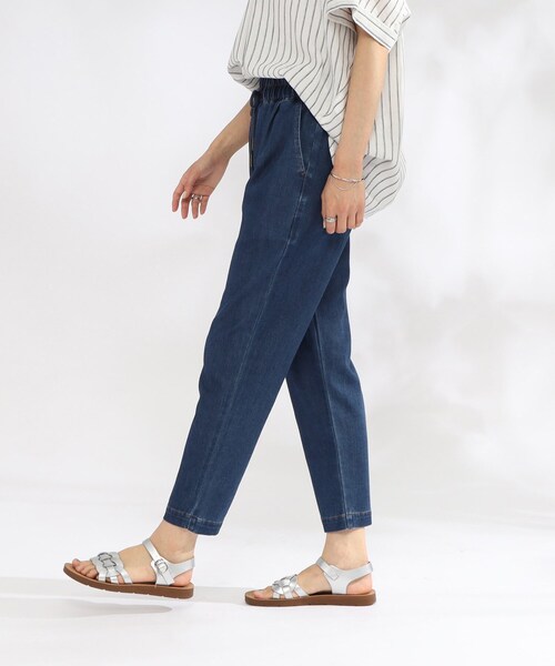 SHOO・LA・RUE（シューラルー）の「◆【SS-3L/美脚シルエット】綿イージーテーパードパンツ（その他パンツ・レディース・ピンク系/ライトベージュ/ブラック/カーキ/ネイビー/ブルー・01/02/03/04/05/10）」の4枚目の写真