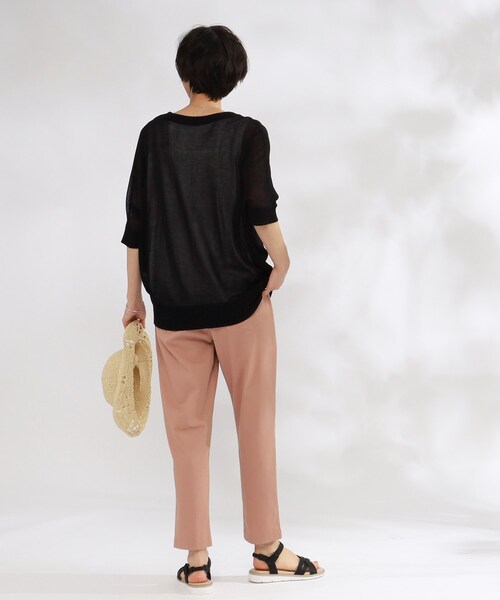 SHOO・LA・RUE（シューラルー）の「◆【SS-3L/美脚シルエット】綿イージーテーパードパンツ（その他パンツ・レディース・ピンク系/ライトベージュ/ブラック/カーキ/ネイビー/ブルー・01/02/03/04/05/10）」の14枚目の写真