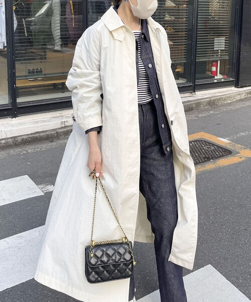 fredy emue（フレディエミュ）の「ナイロンステンカラーコート（ステンカラーコート・レディース・アイボリー/カーキ/ブラック・38）」の2枚目の写真