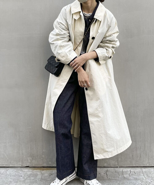 fredy emue（フレディエミュ）の「ナイロンステンカラーコート（ステンカラーコート・レディース・アイボリー/カーキ/ブラック・38）」の4枚目の写真