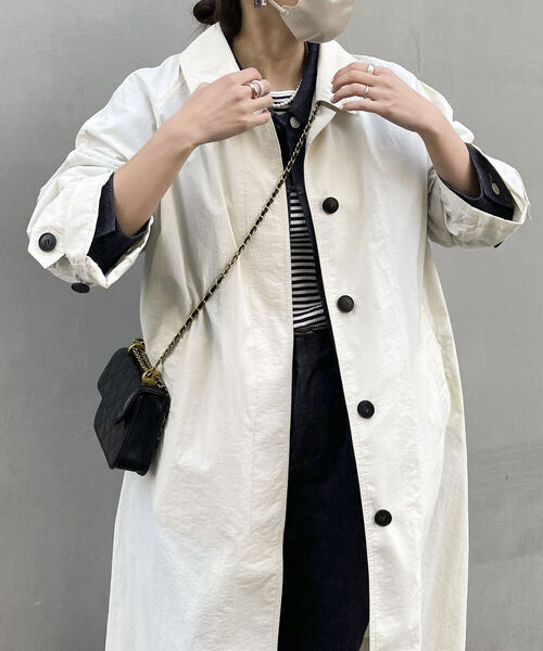 fredy emue（フレディエミュ）の「ナイロンステンカラーコート（ステンカラーコート・レディース・アイボリー/カーキ/ブラック・38）」の5枚目の写真