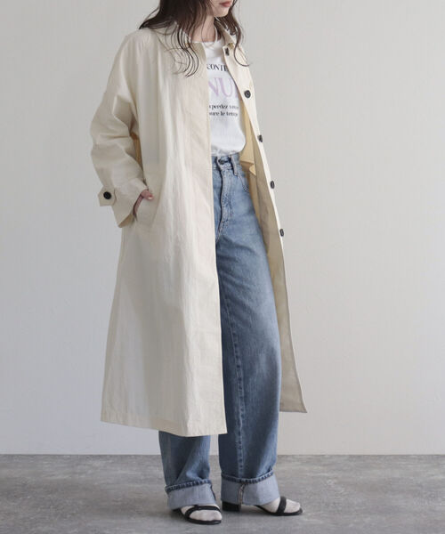 fredy emue（フレディエミュ）の「ナイロンステンカラーコート（ステンカラーコート・レディース・アイボリー/カーキ/ブラック・38）」の8枚目の写真