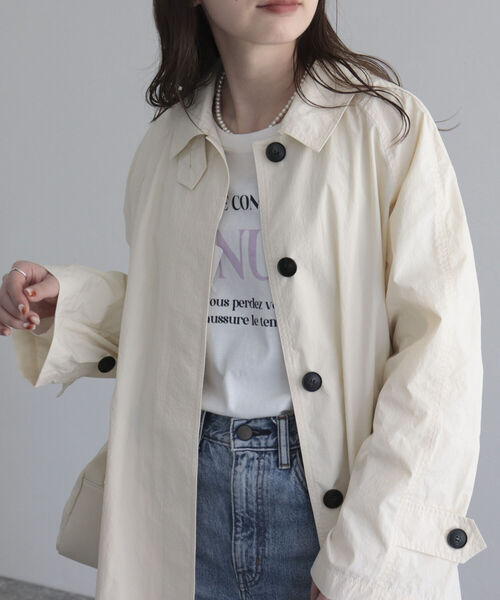 fredy emue（フレディエミュ）の「ナイロンステンカラーコート（ステンカラーコート・レディース・アイボリー/カーキ/ブラック・38）」の10枚目の写真