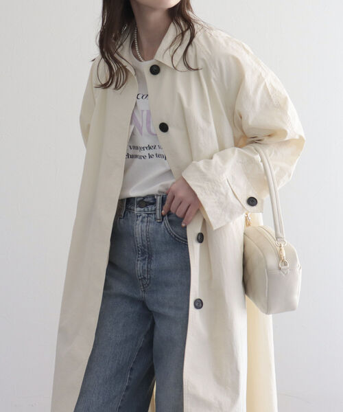 fredy emue（フレディエミュ）の「ナイロンステンカラーコート（ステンカラーコート・レディース・アイボリー/カーキ/ブラック・38）」の11枚目の写真