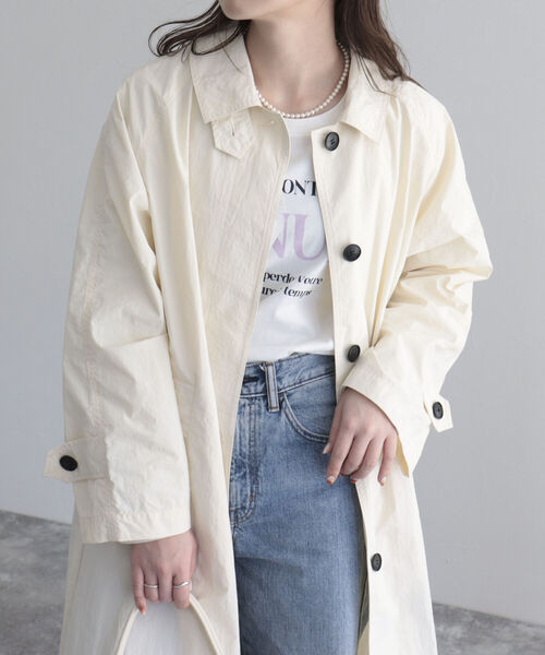 fredy emue（フレディエミュ）の「ナイロンステンカラーコート（ステンカラーコート・レディース・アイボリー/カーキ/ブラック・38）」の13枚目の写真