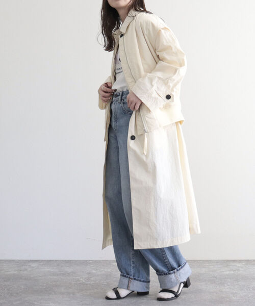 fredy emue（フレディエミュ）の「ナイロンステンカラーコート（ステンカラーコート・レディース・アイボリー/カーキ/ブラック・38）」の15枚目の写真