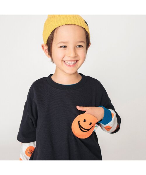 BREEZE（ブリーズ）の「【2Pセット】FOスマイルポケットTシャツ（Tシャツ/カットソー・キッズ・ライム/チャコール/ブルー・90/80/140/100/120/130/110）」の4枚目の写真