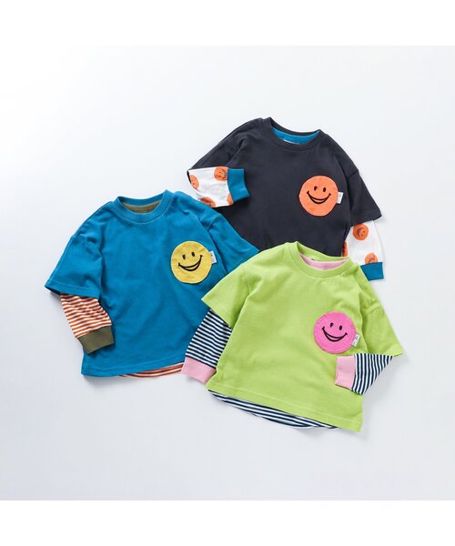 BREEZE（ブリーズ）の「【2Pセット】FOスマイルポケットTシャツ（Tシャツ/カットソー・キッズ・ライム/チャコール/ブルー・90/80/140/100/120/130/110）」の8枚目の写真