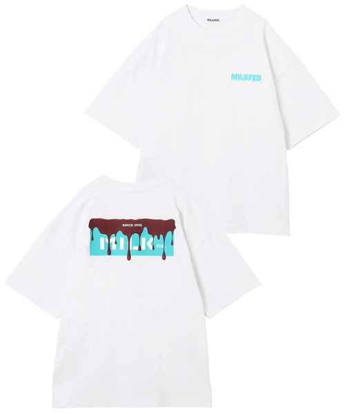 MILKFED.（ミルクフェド）の「MELT BAR LOGO WIDE S/S TEE（Tシャツ/カットソー・レディース・ブラック/オフホワイト/ホワイト・ONE SIZE）」の4枚目の写真