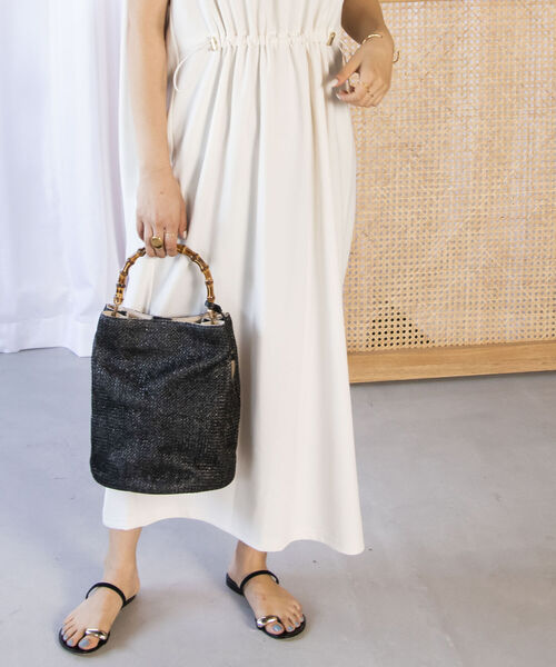 NOLLEY’S（ノーリーズ）の「バンブーザツザイトートバッグ（トートバッグ・レディース・ベージュ/ブラック・FREE）」の3枚目の写真