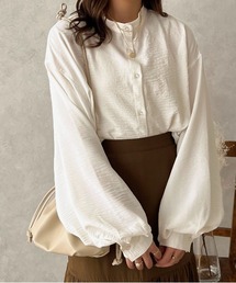 【apres jour clair】袖ボリュームバンドカラーシャツ【ZOZOTOWN限定アイテム】