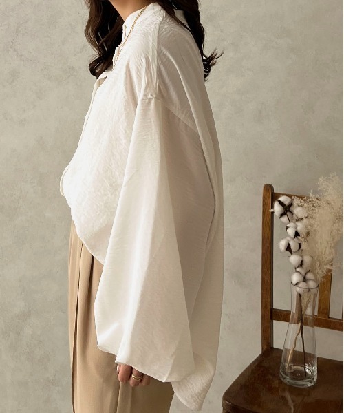apres jour clair（アプレジュールクレア）の「【apres jour clair】袖ボリュームバンドカラーシャツ【ZOZOTOWN限定アイテム】（シャツ/ブラウス・レディース・ベージュ/モカ/ピンクベージュ/オフホワイト/アイボリー・フリー/X-LARGE）」の14枚目の写真