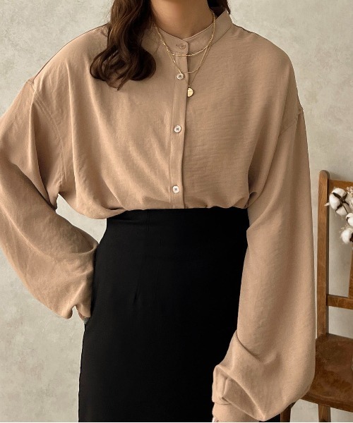 apres jour clair（アプレジュールクレア）の「【apres jour clair】袖ボリュームバンドカラーシャツ【ZOZOTOWN限定アイテム】（シャツ/ブラウス・レディース・ベージュ/モカ/ピンクベージュ/オフホワイト/アイボリー・フリー/X-LARGE）」の12枚目の写真