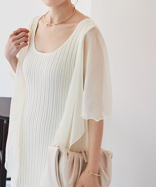 PAPILLONNER（パピヨネ）の「セレモニーアイテム/シアーボレロ/PAPILLONNER/パピヨネ（カーディガン/ボレロ・レディース・ブラック/アイボリー・FREE）」の2枚目の写真