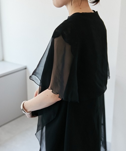 PAPILLONNER（パピヨネ）の「セレモニーアイテム/シアーボレロ/PAPILLONNER/パピヨネ（カーディガン/ボレロ・レディース・ブラック/アイボリー・FREE）」の6枚目の写真