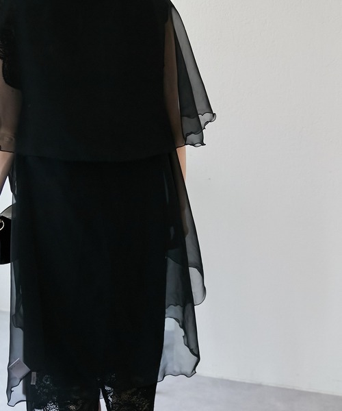 PAPILLONNER（パピヨネ）の「セレモニーアイテム/シアーボレロ/PAPILLONNER/パピヨネ（カーディガン/ボレロ・レディース・ブラック/アイボリー・FREE）」の8枚目の写真