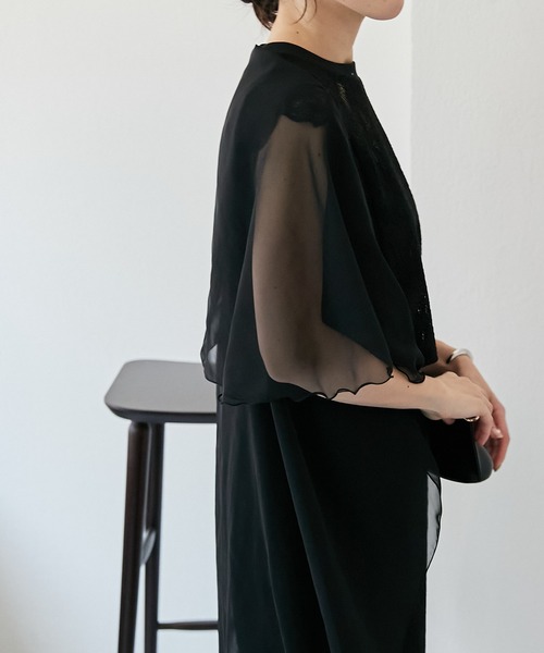 PAPILLONNER（パピヨネ）の「セレモニーアイテム/シアーボレロ/PAPILLONNER/パピヨネ（カーディガン/ボレロ・レディース・ブラック/アイボリー・FREE）」の10枚目の写真