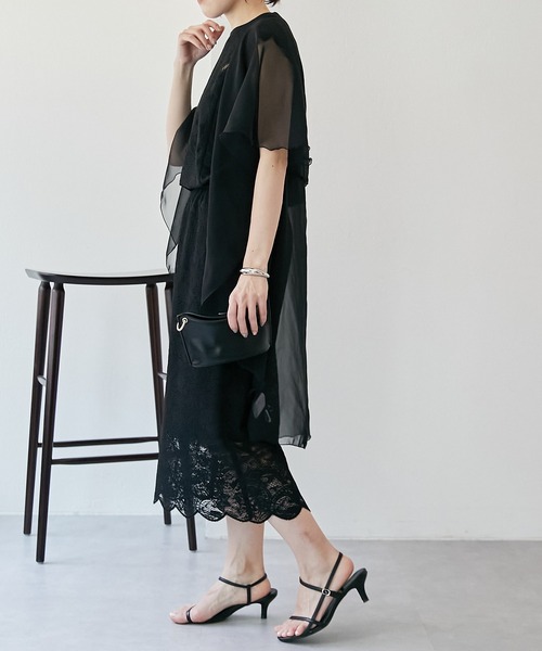 PAPILLONNER（パピヨネ）の「セレモニーアイテム/シアーボレロ/PAPILLONNER/パピヨネ（カーディガン/ボレロ・レディース・ブラック/アイボリー・FREE）」の5枚目の写真