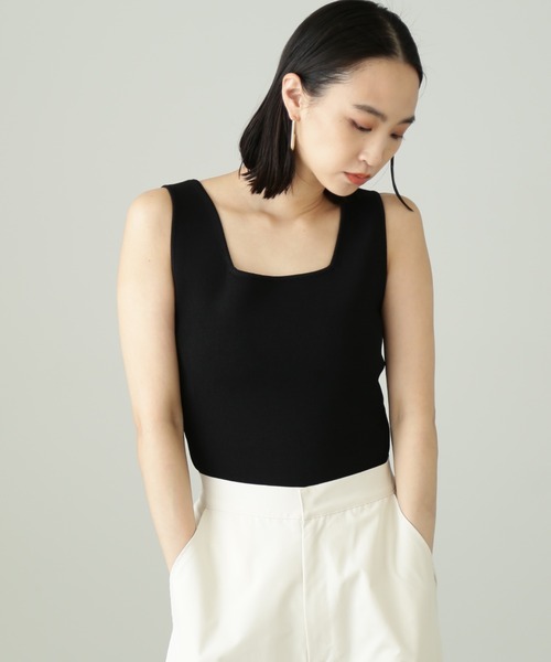 FREE'S MART（フリーズマート）の「◆[洗える]マシンウォッシャブルスクエアネックタンクニット（ニット/セーター・レディース・グリーン/ホワイト/レッド/ブラック・FREE）」の19枚目の写真