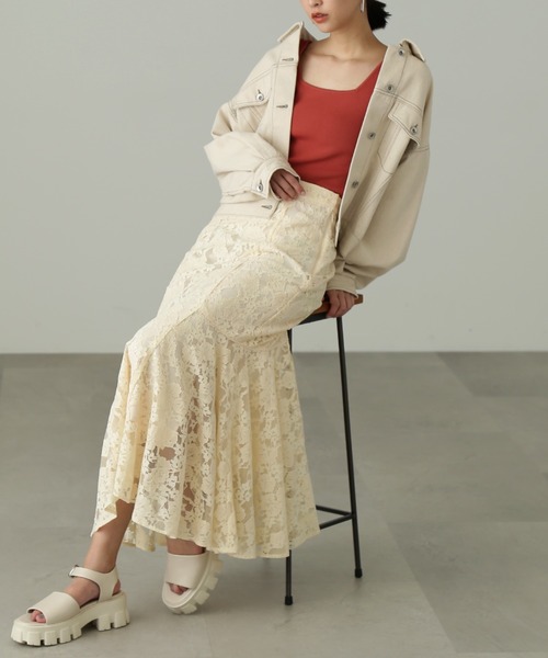 FREE'S MART（フリーズマート）の「◆[洗える]マシンウォッシャブルスクエアネックタンクニット（ニット/セーター・レディース・グリーン/ホワイト/レッド/ブラック・FREE）」の17枚目の写真