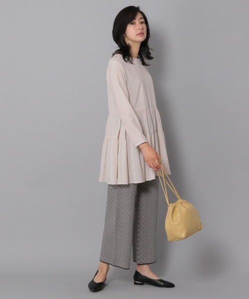 Elura(エルーラ)の「ニットジャガードパンツ(その他パンツ・レディース・ベージュ/ブラック・LARGE/MEDIUM)」の8枚目の写真