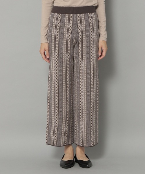 Elura(エルーラ)の「ニットジャガードパンツ(その他パンツ・レディース・ベージュ/ブラック・LARGE/MEDIUM)」の19枚目の写真
