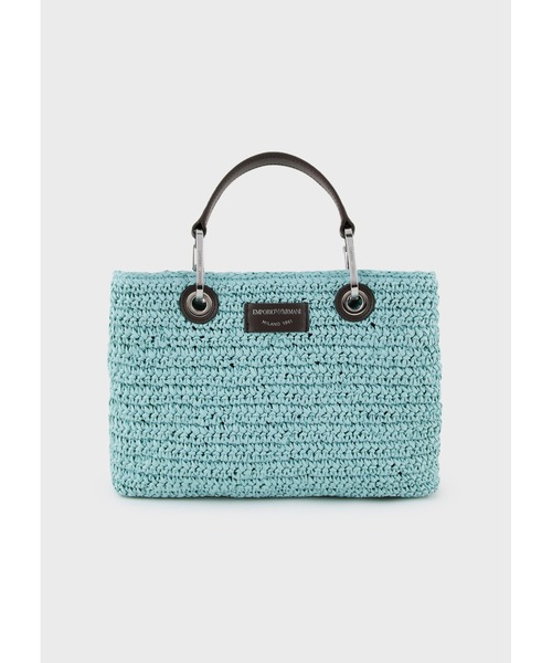 EMPORIO ARMANI（エンポリオアルマーニ）の「【エンポリオ アルマーニ】MyEA ショッパー マトラッセストロー スモール（ハンドバッグ・レディース・セージグリーン/ピンク系・FREE）」の13枚目の写真