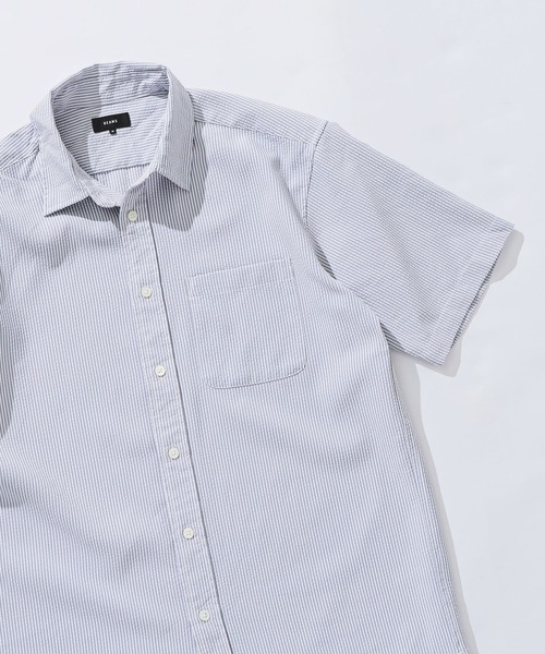 BEAMS（ビームス）の「BEAMS / サッカー ミニレギュラーシャツ（シャツ/ブラウス・メンズ・ネイビー/ホワイト/グレー・S/L/XL/M）」の3枚目の写真