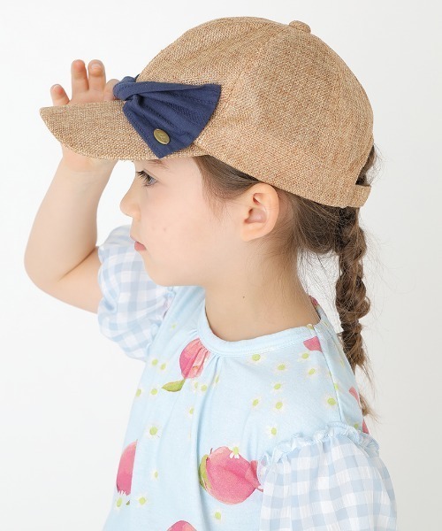 HAKKA KIDS（ハッカキッズ）の「リボン付きキャップ（キャップ・キッズ・ベージュ/ブラウン・M/L）」の5枚目の写真