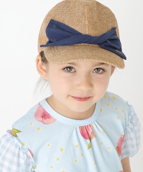 HAKKA KIDS（ハッカキッズ）の「リボン付きキャップ（キャップ・キッズ・ベージュ/ブラウン・M/L）」の4枚目の写真
