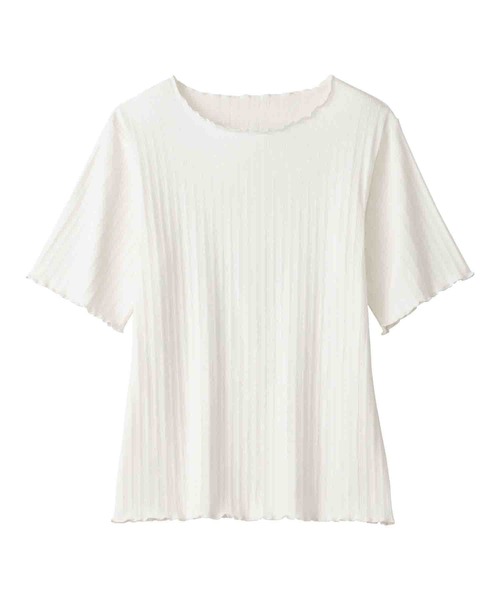 alotta(アロッタ)の「メロウ使いテレコリブTシャツ(Tシャツ/カットソー・レディース・グレー/ブラック/サンドグレー/ミント/ピンク/オフホワイト・X-LARGE/MEDIUM/LARGE/XX-LARGE)」の11枚目の写真