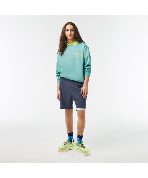 LACOSTE(ラコステ)の「グラフィカルブランドネームロゴマルチプリントロングスリーブTシャツ(Tシャツ/カットソー・メンズ・ネイビー/セージグリーン・4/3/5/2)」の6枚目の写真