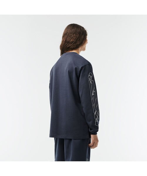 LACOSTE(ラコステ)の「グラフィカルブランドネームロゴマルチプリントロングスリーブTシャツ(Tシャツ/カットソー・メンズ・ネイビー/セージグリーン・4/3/5/2)」の8枚目の写真